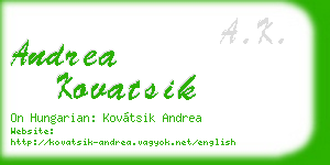 andrea kovatsik business card